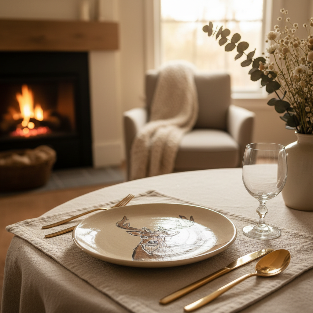 צלחת קרמיקה עם אייל