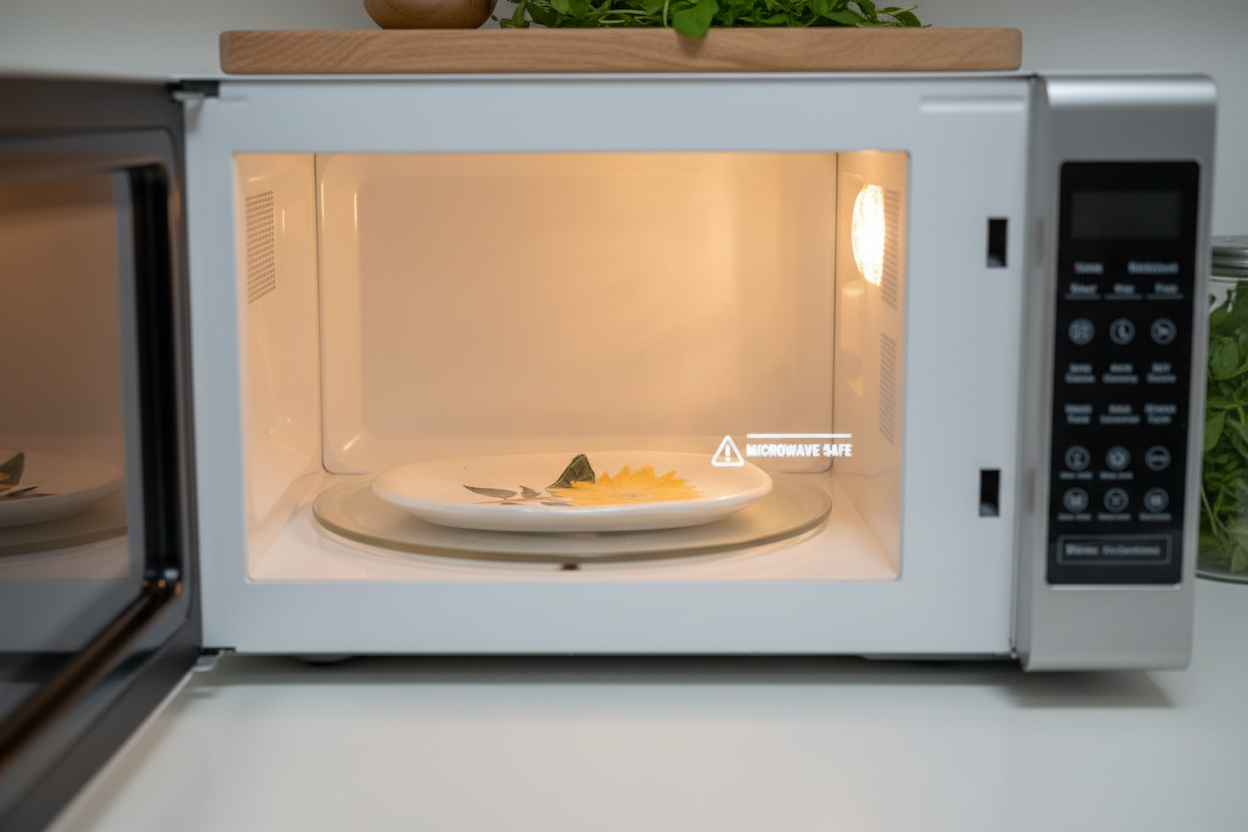 صحن زهرة عباد الشمس في المايكرويف