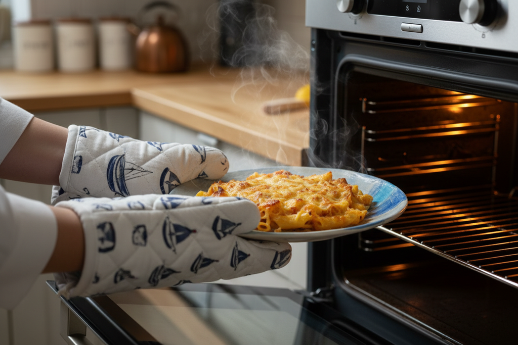 طبق خزفي في الفرن