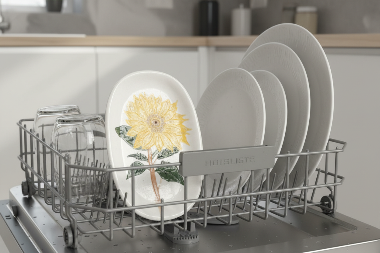 صحن زهرة عباد الشمس في غسالة الصحون