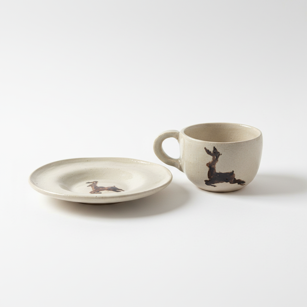 כוס וצלוחית מקצועית