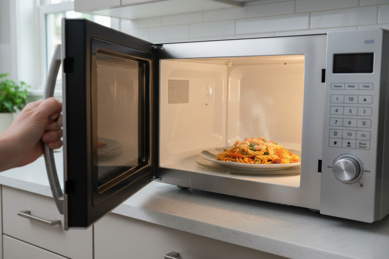 طبق خزفي في الميكروويف