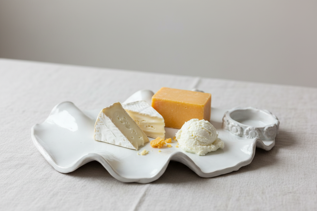 Ceramic Tray with Cheese